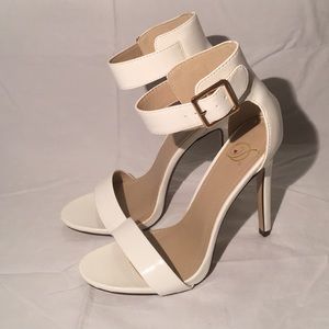 White Heels with ankle Strap